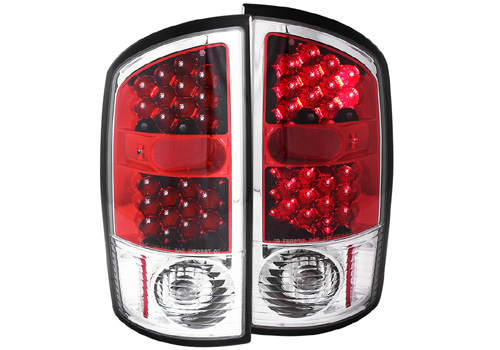 Anzo Red Clear LED Tail Light Set 02-06 Dodge Ram - Click Image to Close